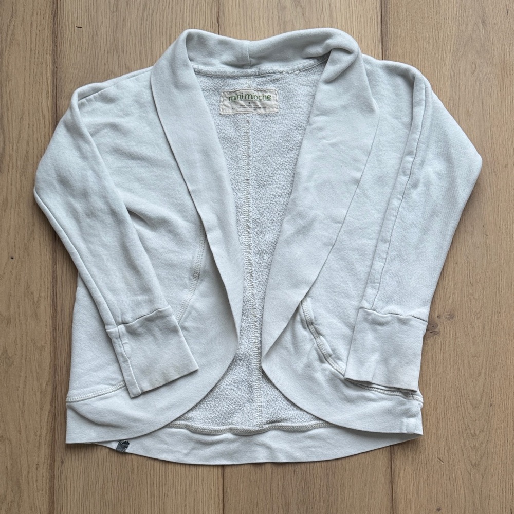 MINI MIOCHE White Open Front Cardigan